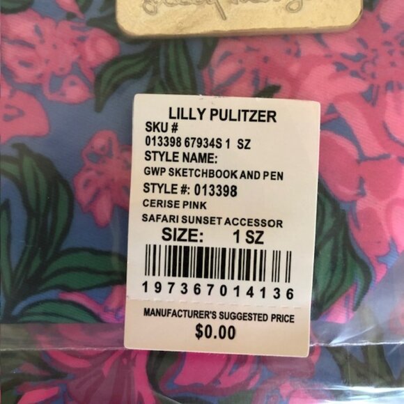 LILLY PULITZER Sketchbook & Pencil Case Cerise Pink Safari Sunset - Picture 8 of 10